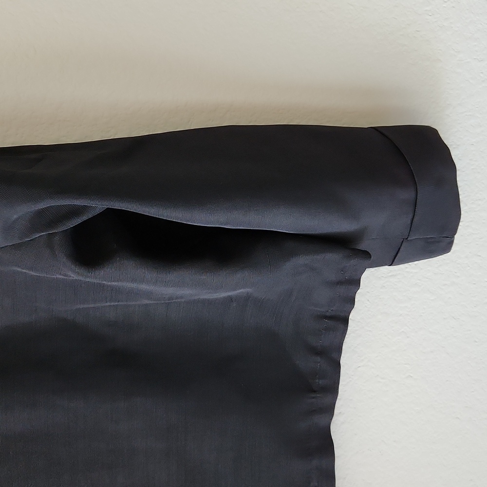 Black bolero jacket Sz M cropped open front loop detail shrug office cocktails - Picture 7 of 16